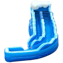 AL's 18' Blue Bend With Splash Pad Water Slides