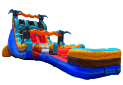 AL's 22' Dual Lane Tiki Rush With Deep Pool Water Slides